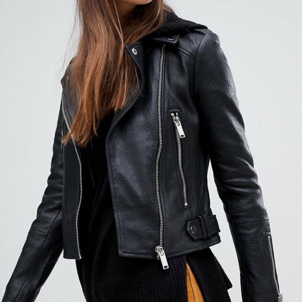 River Island premium leather moto biker jacket